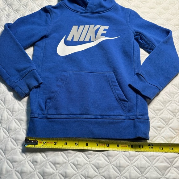 Nike Youth Logo Fleece Pullover Hoodie Sweatshirt Blue Gray White Size XS 4 - Picture 4 of 12